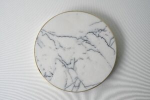 ASAWA Round Calacatta Viola Marble Serving Tray