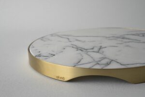 ASAWA Round Calacatta Viola Marble Serving Tray