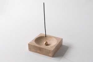 KRUGER Travertine Incense Holder