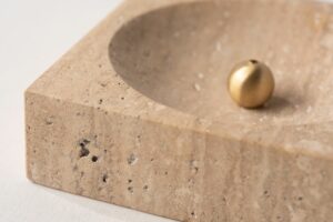 KRUGER Travertine Incense Holder