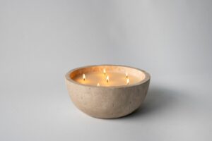 ZIYA Stone Candle Travertine Large