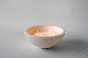 ZIYA Stone Candle White Marble Large