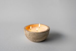 ZIYA Stone Candle Travertine Midi