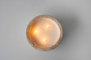 ZIYA Stone Candle Travertine Midi