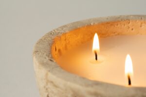 ZIYA Stone Candle Travertine Midi